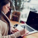 Female professional at laptop